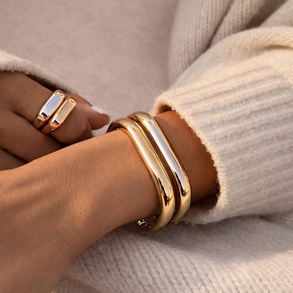 Bangles Minimal Doré Duo